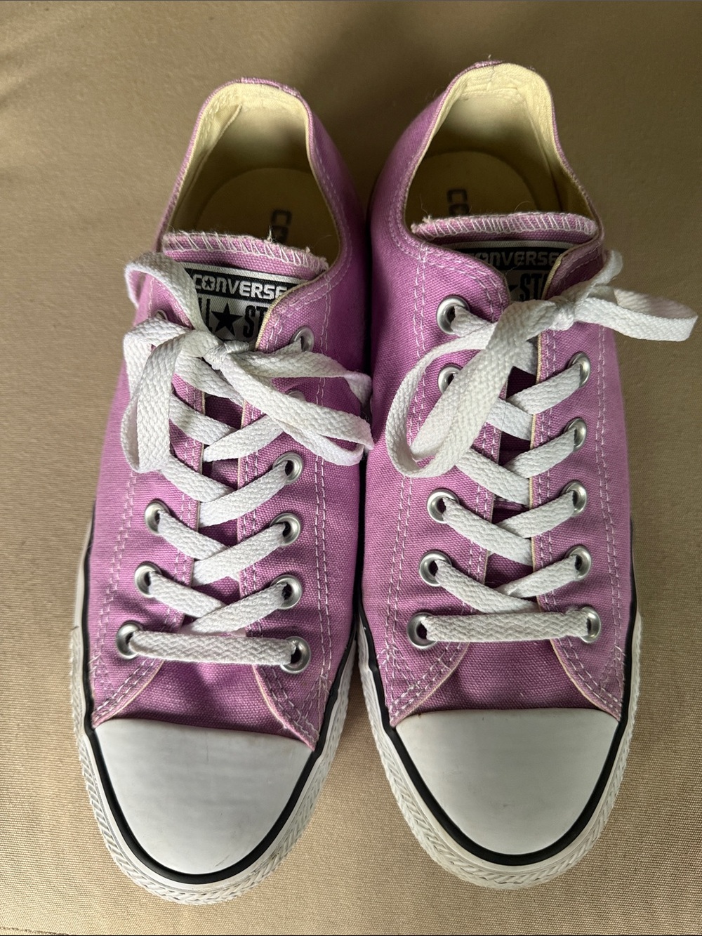 Lavender Chuck Taylor Converse Low-Top Sneakers with White Accents